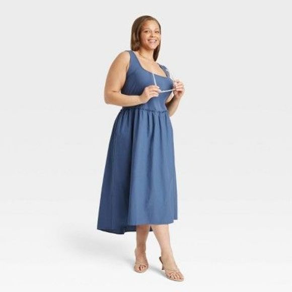 Women's Sleeveless Ballet Dress - A New Day Dark Blue XL - Picture 2 of 2